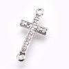 Brass Micro Pave Cubic Zirconia Links ZIRC-E152-43P-RS-1