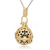 Golden Tone Brass Hollow Round Cage Pendants KK-J232-04G-2