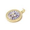 Rack Plating Brass Cubic Zirconia Pendants KK-K385-64G-2