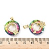 Brass Micro Pave Clear Cubic Zirconia Pendants KK-B141-31G-3