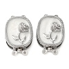 Brass Micro Pave Clear Cubic Zirconia with Enamel Box Clasps KK-G505-02P-1