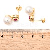 Round Brass Micro Pave Cubic Zirconia Stud Earrings EJEW-A135-20G-5