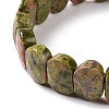 Natural Unakite Oval Beaded Stretch Bracelet G-E010-01J-3