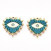 Ion Plating(IP) 304 Stainless Steel Enamel Rhinestone Pendants STAS-T064-56A-1
