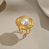 304 Stainless Steel Round Cuff Rings for Women BT6282-2-2