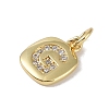 Rack Plating Brass Micro Pave CLear Cubic Zirconia Charms KK-E110-14G-G-2