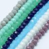 Faceted Rondelle Glass Beads Strands GLAA-I033-4mm-M-2