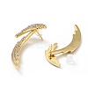 Clear Cubic Zirconia Wing Dangle Stud Earrings EJEW-G295-01G-2