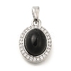 Brass Micro Pave Cubic Zirconia and Glass Pendants KK-K388-32P-1
