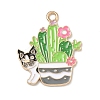 Small Potted Plant with Dog Alloy Enamel Pendants LS-ENAM-I083-01KCG-06-1
