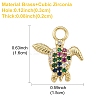 1Pc Rack Plating Brass Micro Pave Cubic Zirconia Pendants KK-YW0002-50-1