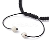 2Pcs 2 Color Synthetic Turquoise Dolphin & Natural Dalmation Jasper Braided Bead Bracelets Set BJEW-JB09839-4