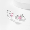 Cubic Zirconia Heart Hoop Earrings AX2868-1-2