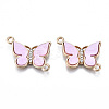 Eco-Friendly Alloy Micro Pave Clear Cubic Zirconia Links Connectors X-ENAM-Q437-058C-NR-1