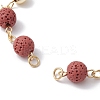 Dyed Natural Lava Rock Round Beaded Chain Bracelet Making AJEW-JB01206-03-2