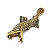 Brass Arowana Saurichthys Miniature Figurines Statues  KK-S335-01AB-A-2