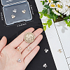 12Pcs 2 Colors Brass with Clear Cubic Zirconia Charms ZIRC-BBC0002-64-3