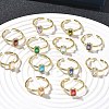Rectangle Brass Micro Pave Cubic Zirconia Cuff Rings RJEW-Z111-04G-1