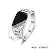 Alloy Micro Pave Cubic Zirconia Finger Rings for Men FS-WGE231C-04-4