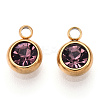 201 Stainless Steel Rhinestone Charms X-STAS-S068-06G-2