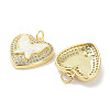 Brass Micro Pave Clear Cubic Zirconia Pendants KK-L213-018G-03-2