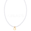 Imitation Pearl with Stainless Steel Pendants Necklaces NJEW-LP0001-51O-G-1