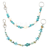 2Pcs 2 Styles Ocean Theme Synthetic Turquoise Pendant Decorations HJEW-SC0002-28A-1