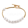 304 Stainless Steel Boston Link Chains Bracelets for Women BJEW-C089-10G-4