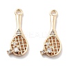 Rack Plating Brass Clear Cubic Zirconia Pendants KK-M102-17G-A-1