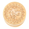 Golden Tone Round Wax Seal Brass Stamp Heads AJEW-S087-02G-07-2