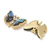 Brass Clear Cubic Zirconia Connector Charms KK-R210-11G-02-2