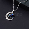 Alloy & Glass Luminous Moon Constellation Pendant Necklaces WG12A0F-02-1