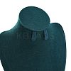 Bust Shaped Microfiber & Wood Jewelry Necklace & Earrings Display Stands NDIS-H042-01B-01-3