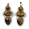 Natural Tiger Eye Pendants G-Q158-04H-1