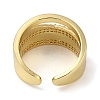 Rack Plating Brass Micro Pave Cubic Zirconia Cuff Finger Rings for Women RJEW-C114-15A-G-3