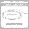 2Pcs Brass Micro Pave Cubic Zirconia Cable Chains Bracelets for Women BJEW-LP0011-12-2
