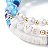 Love Stretch Bracelets Set BJEW-JB07155-01-4