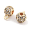 Brass with Cubic Zirconia Pendants KK-P271-09G-2