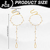 2Pcs Alloy Curb Chains Anklets AJEW-GA0007-85G-2