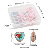 8Pcs 8 Colors Painted Glass Beads Enamel Beads Heart with Fruit LAMP-FS0001-51-4