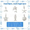 6Pcs 6 Styles Rack Plating Brass Charms KK-YW0003-94-2