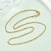 2.5MM Brass Singapore Chain Necklaces NJEW-P339-07G-3