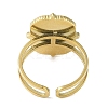 Ion Plating(IP) 304 Stainless Steel Enamel Rectangle with Star Cuff Finger Rings RJEW-L107-063G-02-3