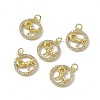 Real 18K Gold Plated Brass Micro Pave Clear Cubic Zirconia Pendants KK-E068-VB409-1-4