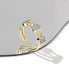 Brass Micro Pave Clear Cubic Zirconia Cuff Finger Rings for Women RJEW-B112-09GP-1