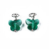 Faceted Transparent Glass Charms GLAA-T024-06F-2