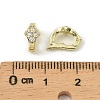 Brass Micro Pave Clear Cubic Zirconia Fold Over Clasps LS-KK-C107-11G-3