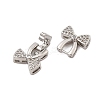 Brass Micro Pave Clear Cubic Zirconia Fold Over Clasps KK-C075-04P-2