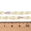 AB Color Plated Transparent Glass Teardrop Beads Strands EGLA-T029-08D-4