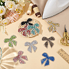 9Pcs 9 Colors Bowknot Hotfix Rhinestone (Hot Melt Adhesive On The Back) DIY-FG0006-12-5